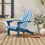 Fauteuil de jardin en bois - Adirondack Salamanca bleu grisé - Eucalyptus FSC, chaise de terrasse retro, siège de plage pliable Photo1