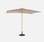 Parasol droit rectangulaire en bois 2x3m - Cabourg Beige - mât central en bois, système d'ouverture manuelle, poulie