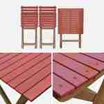 Conjunto de jardín de madera Bistro 60x60cm - Barcelona - terracota, mesa plegable cuadrada bicolor con 2 sillas plegables, acacia Photo4