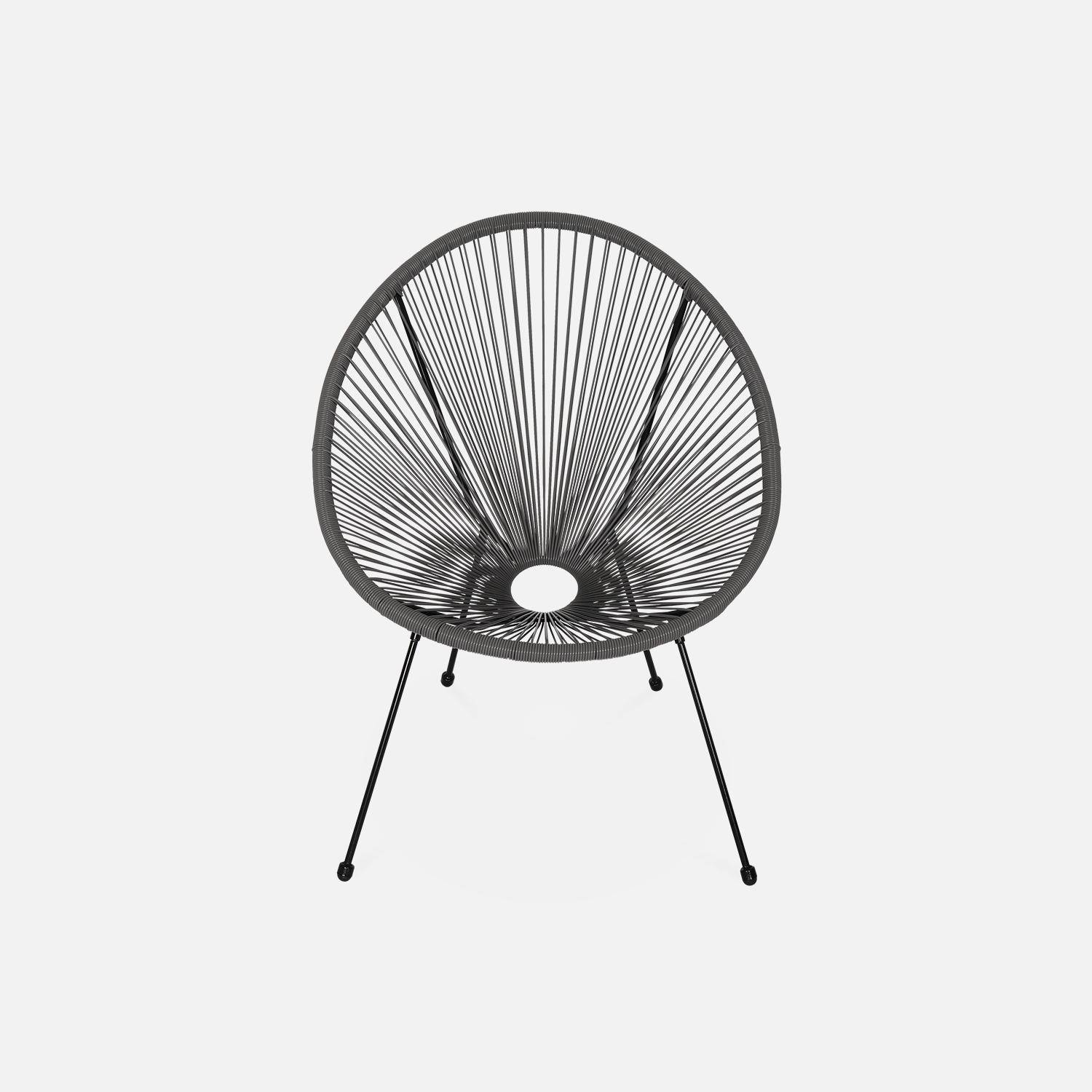 ACAPULCO stoel ei-vormig -Taupe- Stoel 4 poten retro design, plastic koorden, binnen/buiten Photo2