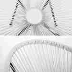 ACAPULCO eiförmiger Sessel - Weiß - 4-beiniger Sessel im Retro-Design, Kunststoffschnur, innen / außen Photo4