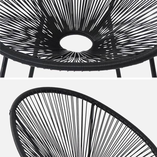zeevruchten Mechanisch Bengelen Set van 2 design stoelen ei-vormig - Acapulco Zwart - Stoelen 4 poten retro  design, plastic koorden, binnen/buiten