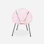 Lot de 2 fauteuils design Oeuf - Acapulco Rose pale- Fauteuils 4 pieds design rétro, cordage plastique, intérieur / extérieur Photo4