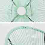 Fauteuil ACAPULCO forme d'oeuf - Vert d'eau - Fauteuil 4 pieds design rétro, cordage plastique, intérieur / extérieur Photo4