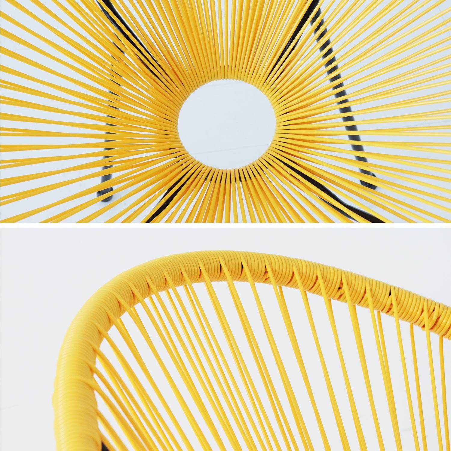 ACAPULCO eiförmiger Sessel - Gelb - Retro-Design 4-beiniger Sessel, Kunststoffschnur, innen / außen Photo4