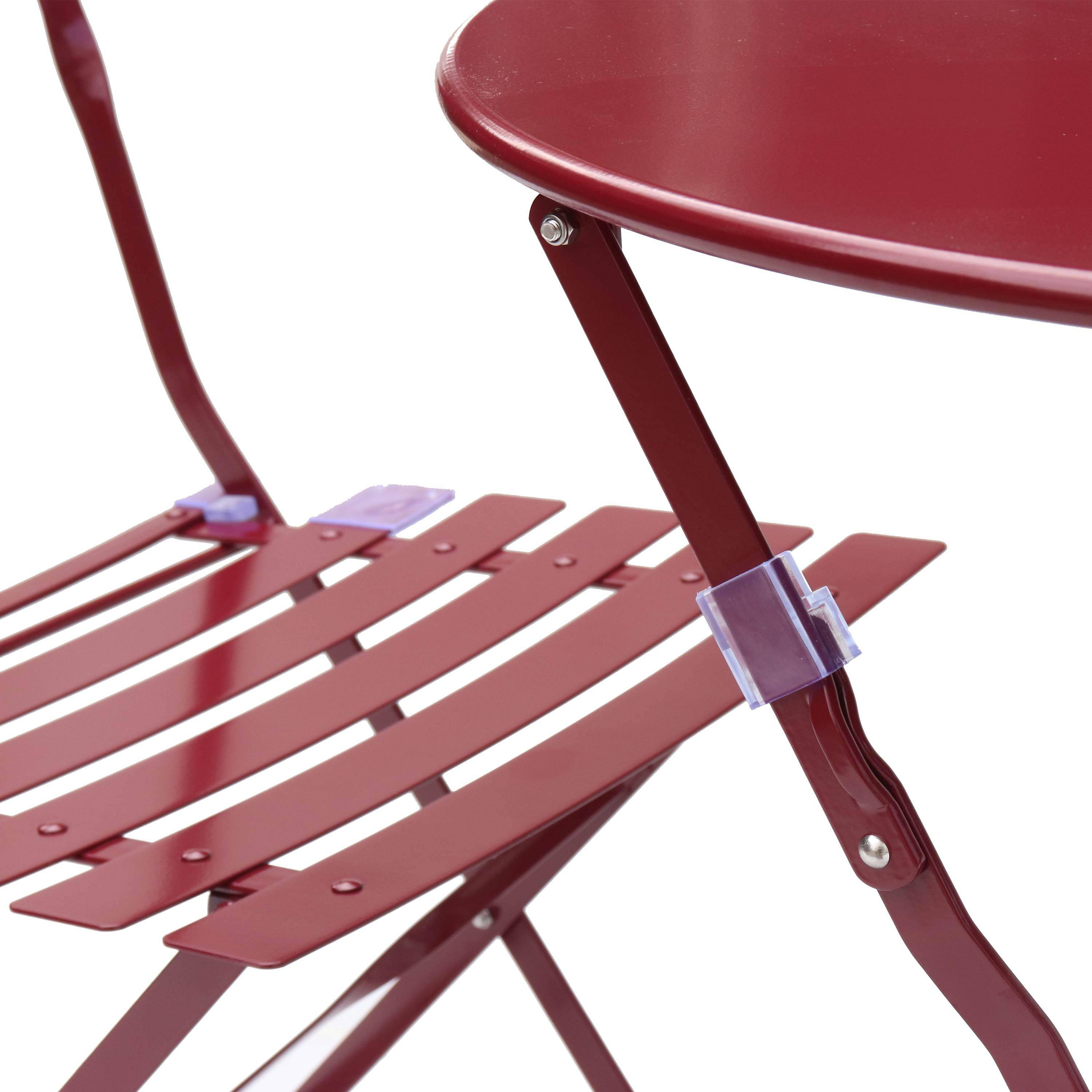 EMILIA bistroset - 2 opklapbare stoelen en een ronde tafel van gepoedercoat staal met matte afwerking Photo5