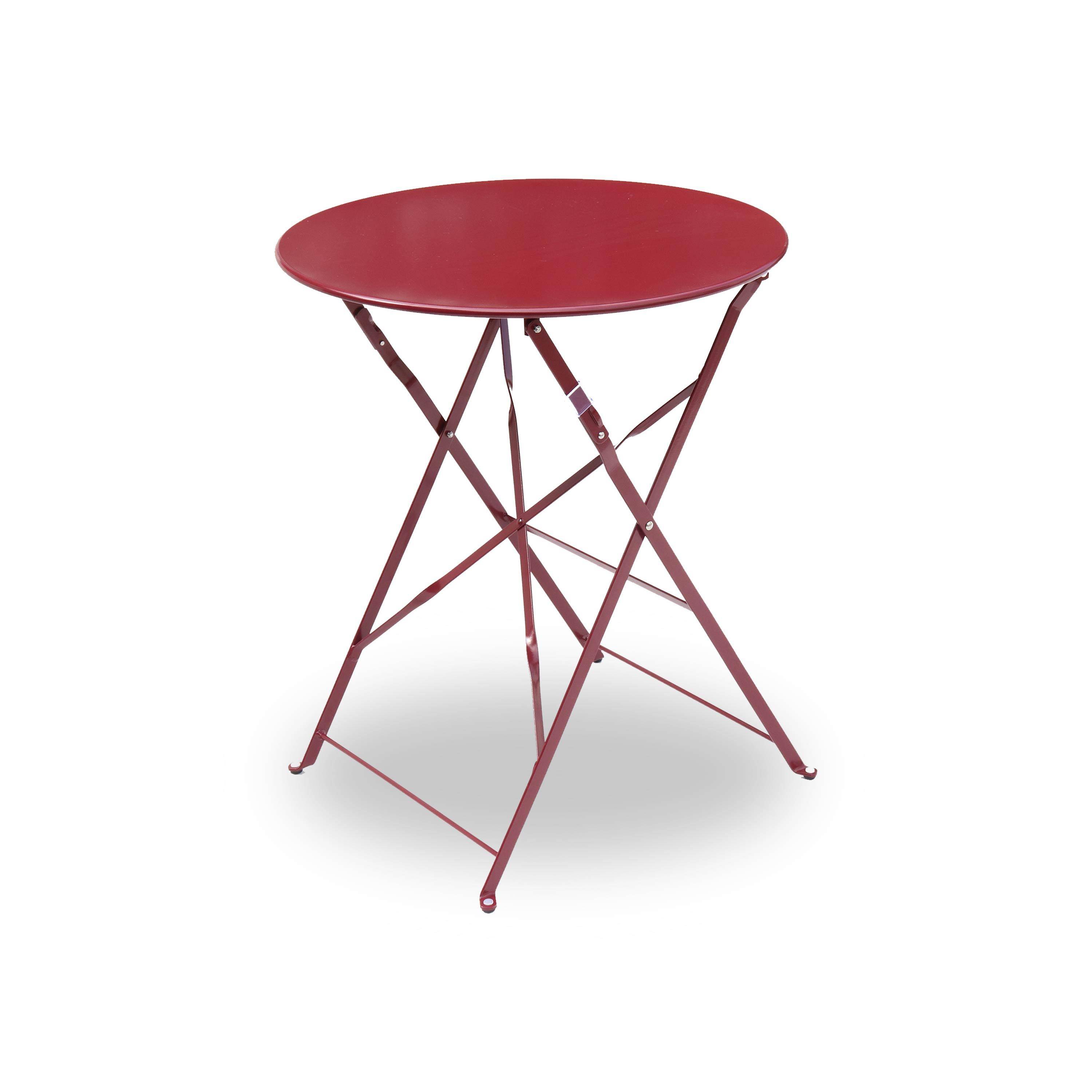 EMILIA bistroset - 2 opklapbare stoelen en een ronde tafel van gepoedercoat staal met matte afwerking Photo3