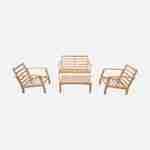 Salon de jardin en bois 4 places - Ushuaïa - Coussins terracotta, canapé, fauteuils et table basse en acacia, design Photo5