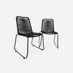 Set mit 2 BRASILIA Gartenstühlen aus Seil, schwarz, stapelbar, draußen Photo3