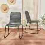 Set mit 2 BRASILIA Gartenstühlen aus Seil, graumeliert, stapelbar, draußen Photo1