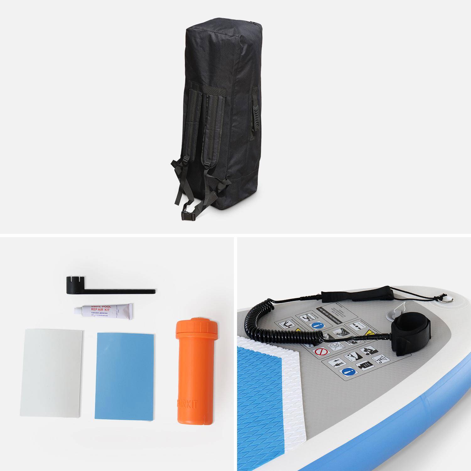 Opblaasbare stand-up paddle RICO pack 10'10" met hogedrukpomp, peddel, leash en opbergzak Photo4
