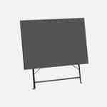 Table de jardin bistrot pliable - Emilia rectangle anthracite- Table rectangle 110x70cm en acier thermolaqué Photo2
