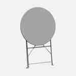 Table de jardin bistrot pliable - Emilia ronde gris taupe- Table ronde Ø60cm en acier thermolaqué Photo3