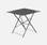 Klappbarer Bistro-Gartentisch - Emilia quadratisch Anthrazit - Quadratischer Tisch 70x70cm aus pulverbeschichtetem Stahl