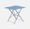 Klappbarer Bistro-Gartentisch - Emilia quadratisch graublau - quadratischer Tisch 70x70cm aus pulverbeschichtetem Stahl
