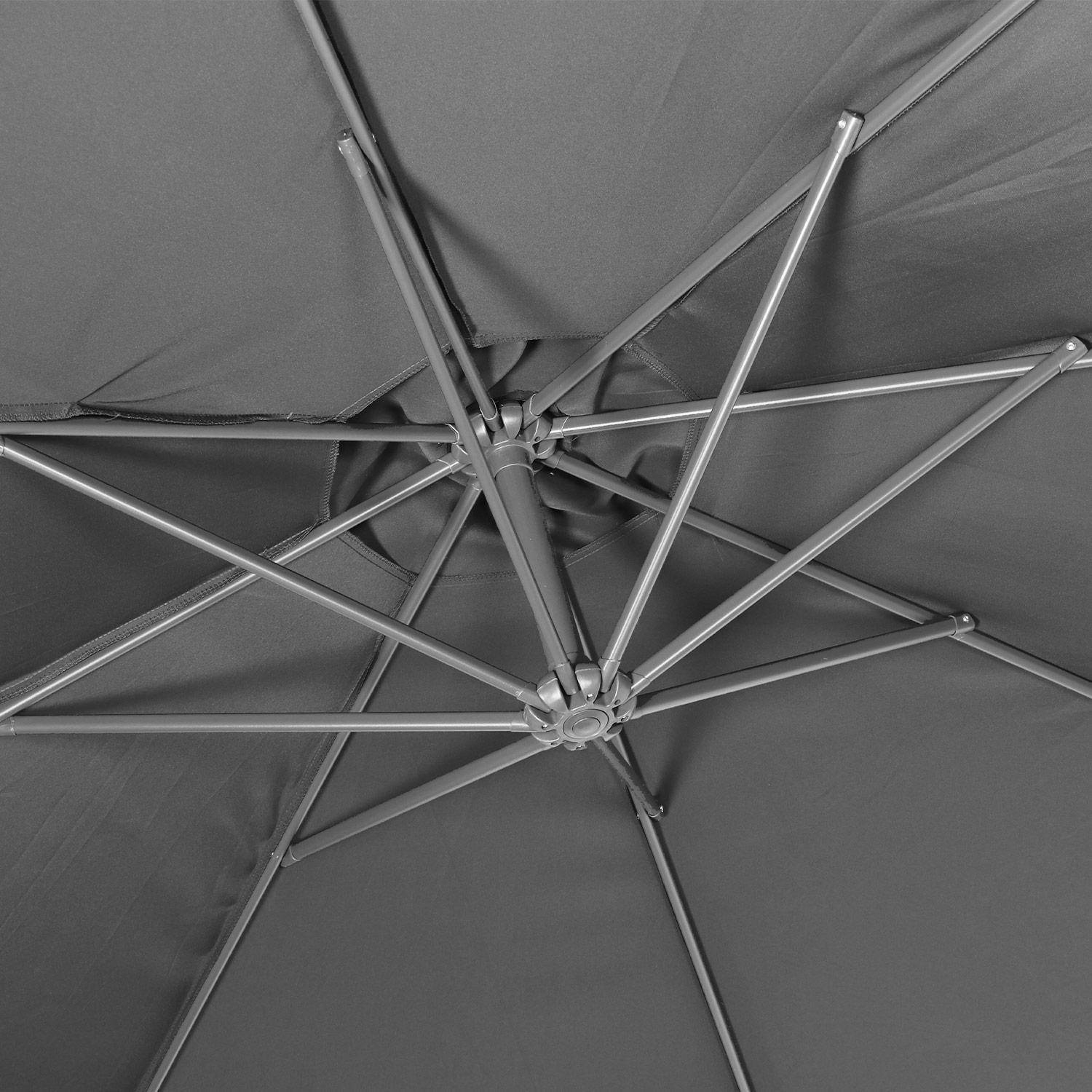 Sombrilla Ø300cm - Hardelot - Color gris, estructura antracita, manivela anti-retorno. Photo5