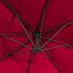 Paraguas redondo deportado 3x3m - Hardelot - Rojo - Manivela antirretorno | Tejido repelente al agua | Fácil de usar Photo5