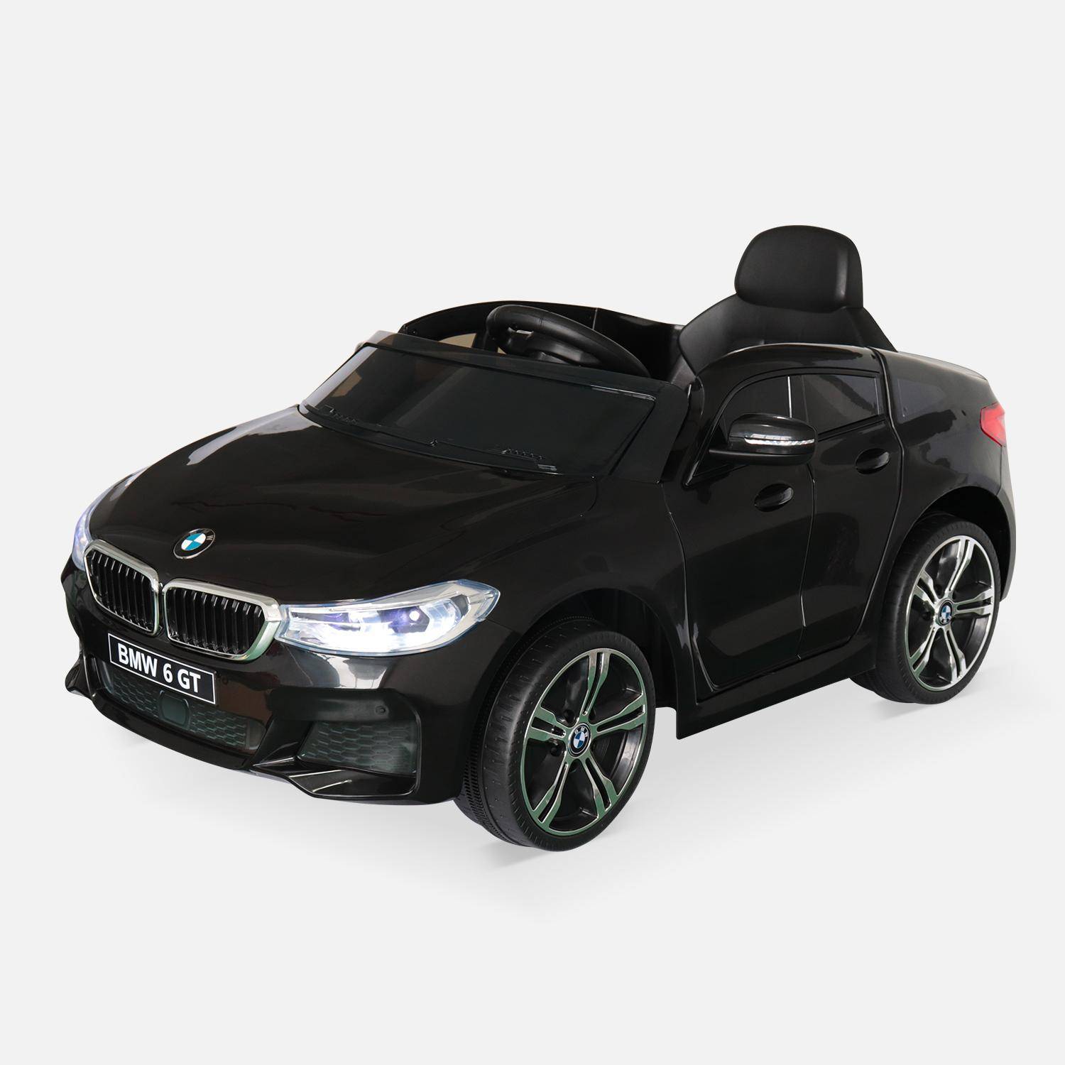 BMW GT6 Gran Turismo zwart, elektrische auto 12V, 1 plaats, cabriolet voor kinderen met autoradio en afstandsbediening Photo2