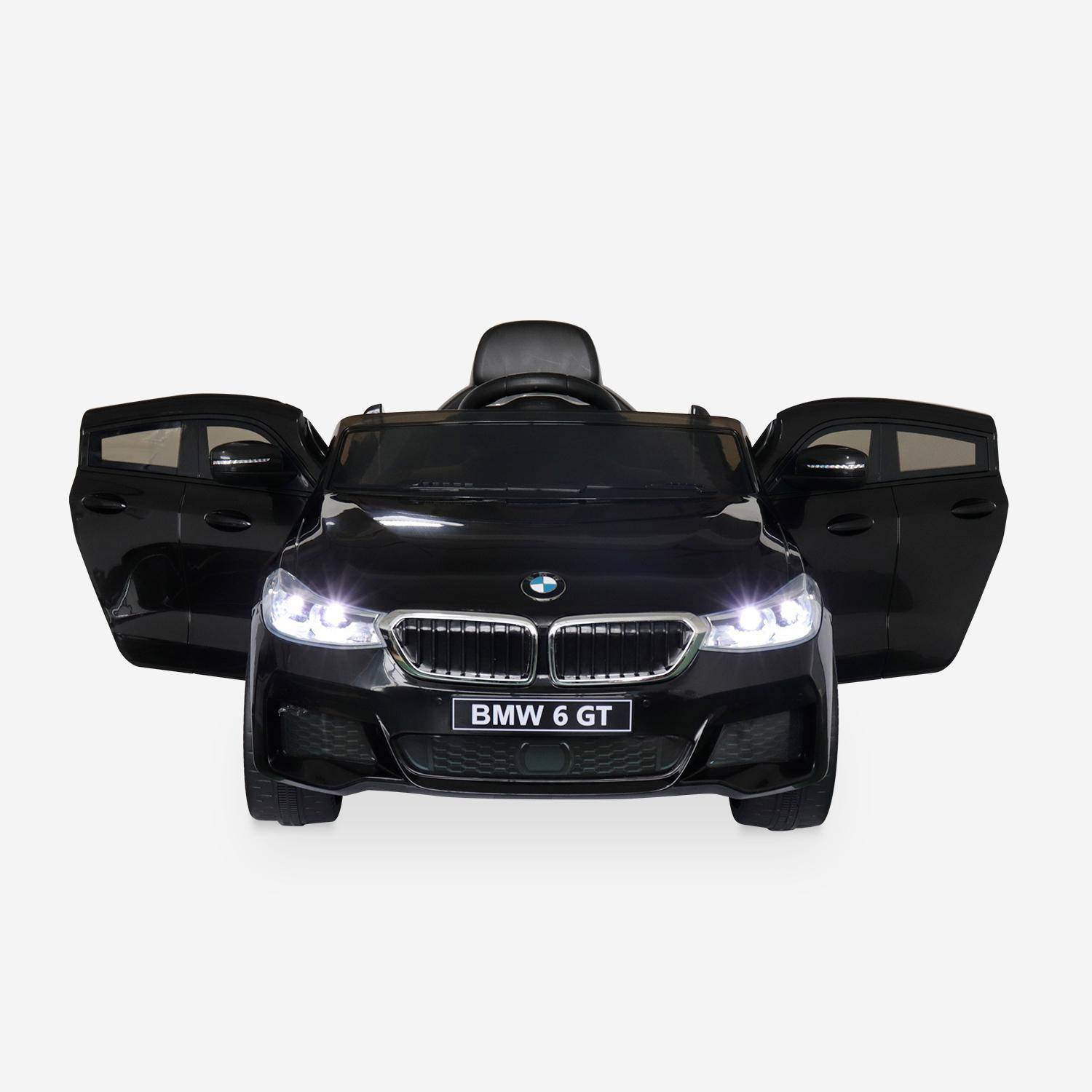 BMW GT6 Gran Turismo noire, voiture électrique 12V, 1 place, cabriolet pour enfants avec autoradio et télécommande Photo4
