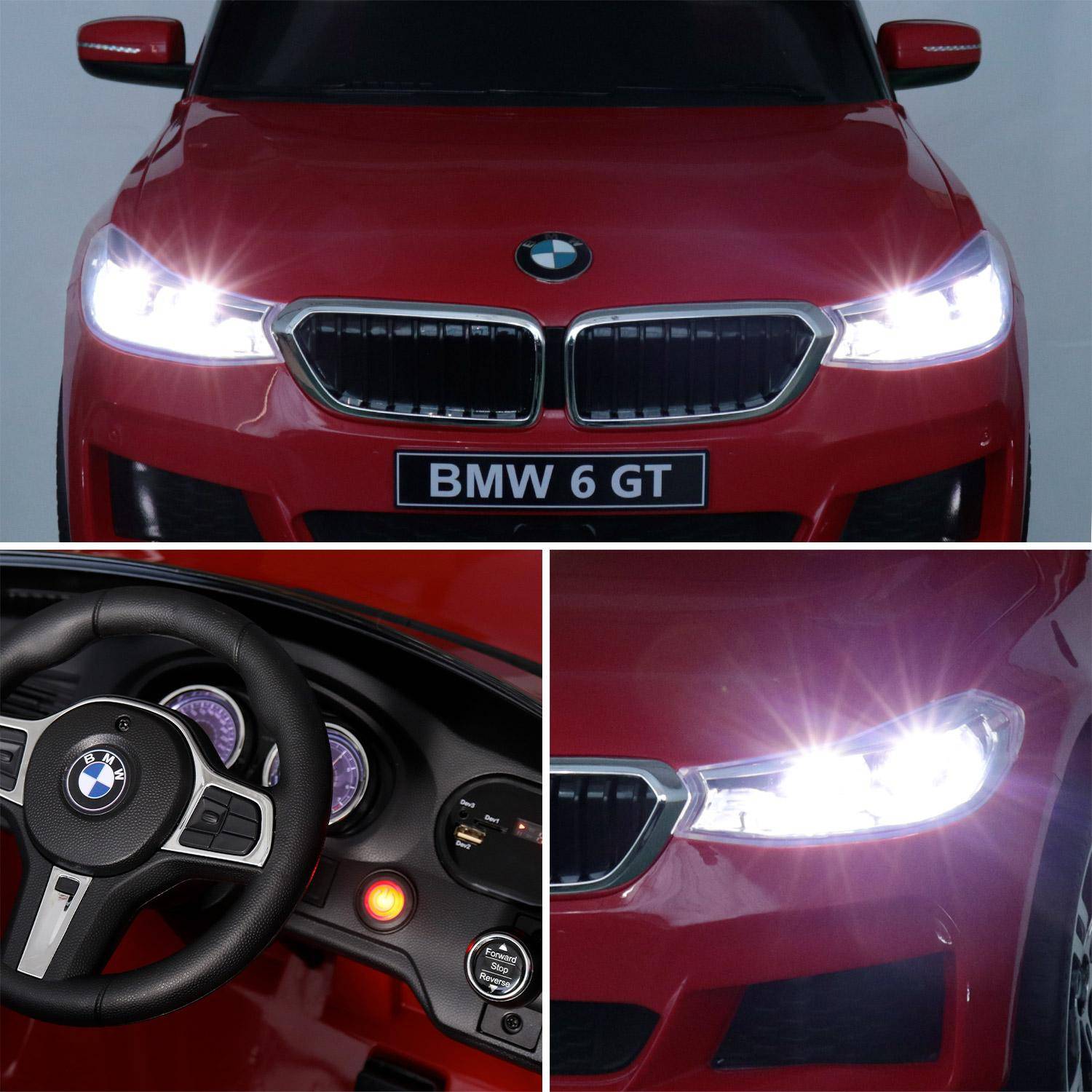 BMW Série 6 GT Gran Turismo rouge, voiture électrique pour enfants 12V 4 Ah, 1 place, avec autoradio et télécommande Photo6