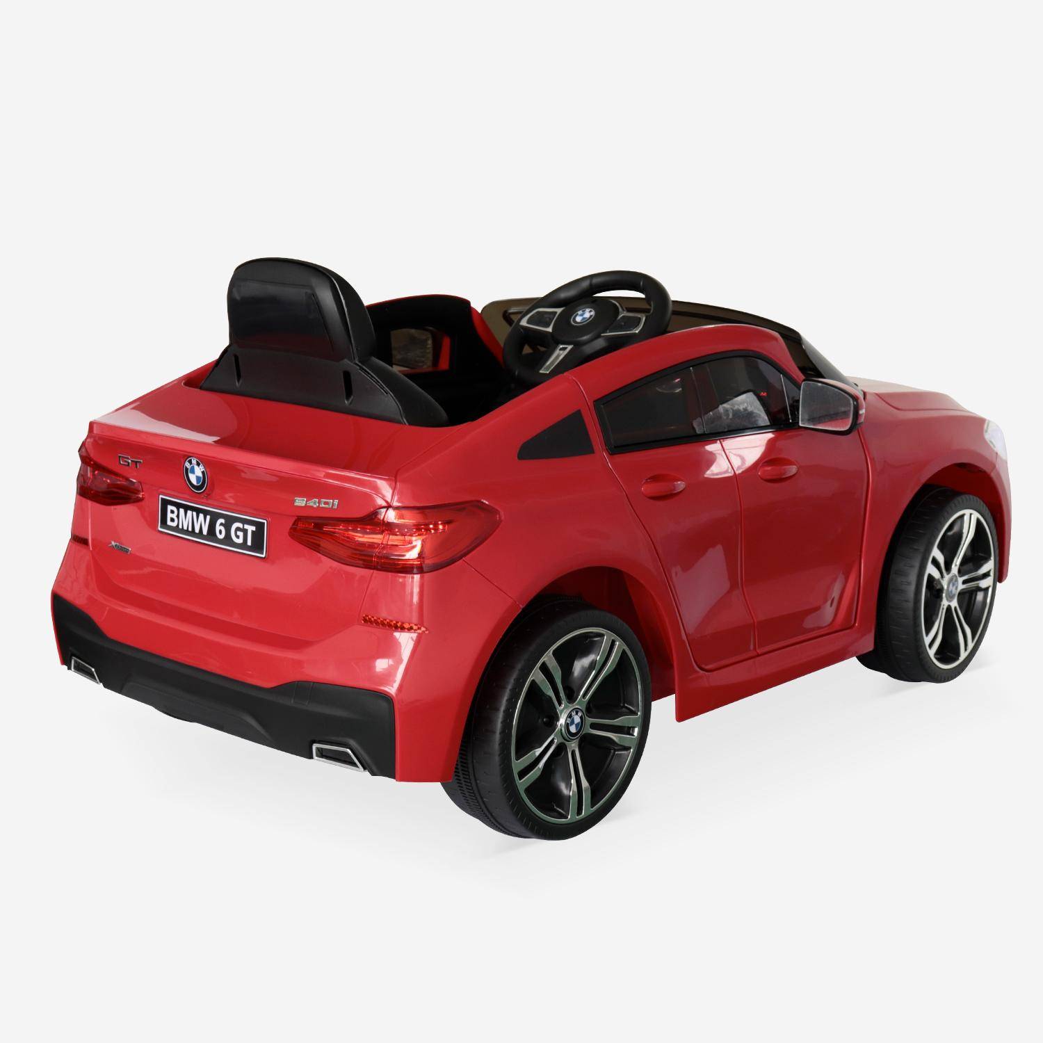 BMW Série 6 GT Gran Turismo rouge, voiture électrique pour enfants 12V 4 Ah, 1 place, avec autoradio et télécommande Photo3