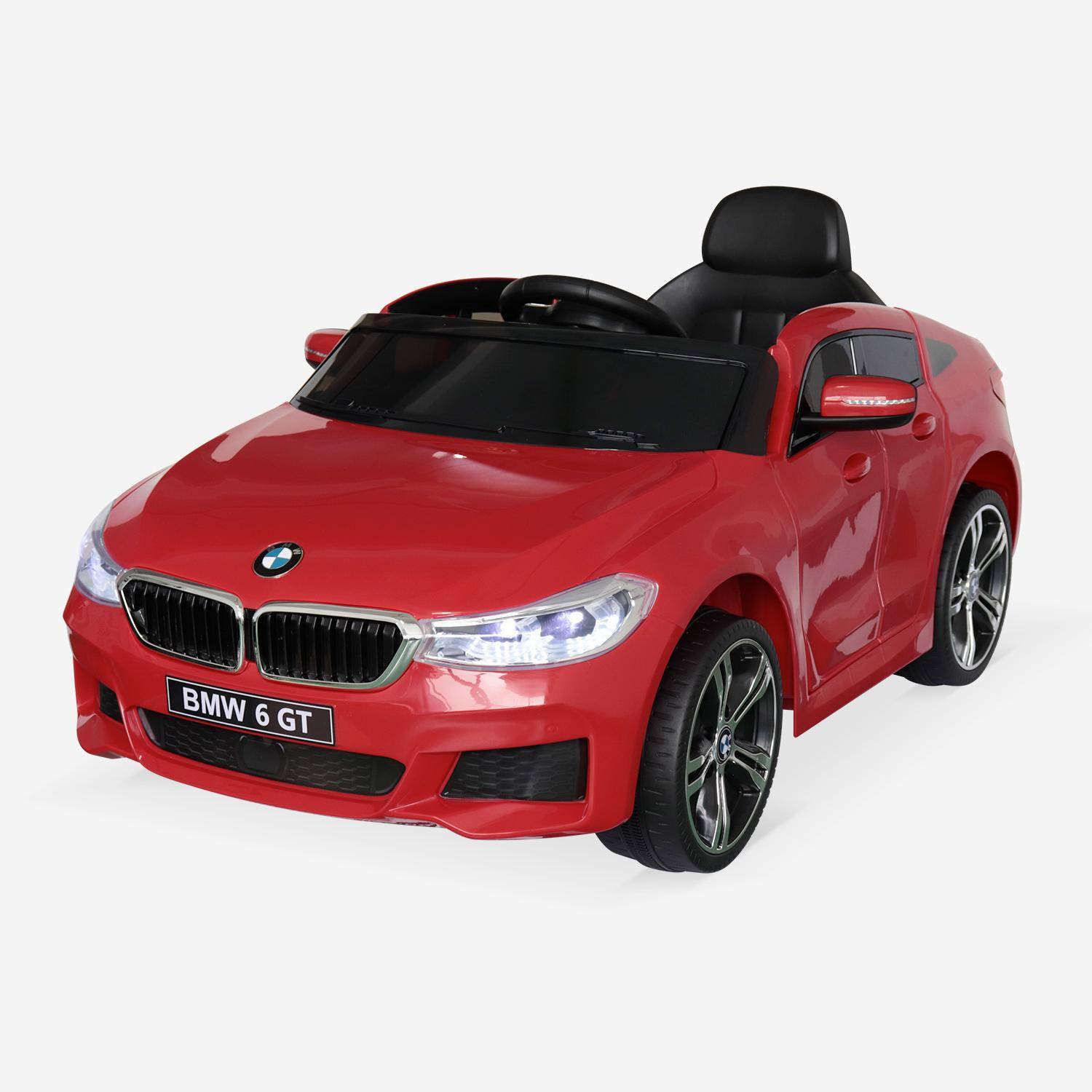 BMW Série 6 GT Gran Turismo rouge, voiture électrique pour enfants 12V 4 Ah, 1 place, avec autoradio et télécommande Photo2
