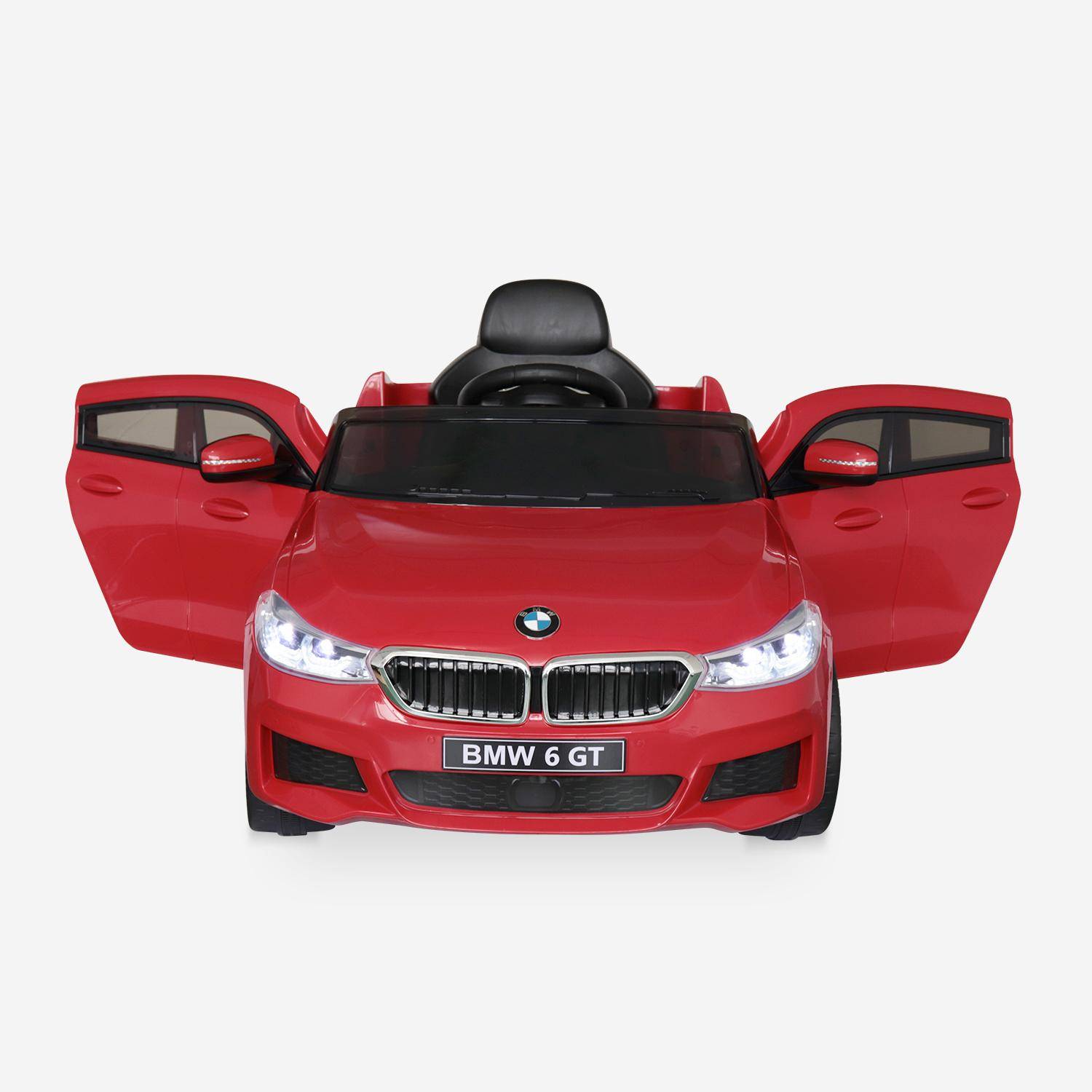 BMW Série 6 GT Gran Turismo rouge, voiture électrique pour enfants 12V 4 Ah, 1 place, avec autoradio et télécommande Photo4
