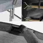 Trampolim redondo Ø 250cm cinzento com rede de proteção interior - Pluton Inner XXL- escada, lona, rede para sapatos e kit de ancoragem 2,50 m 250 cm Photo4