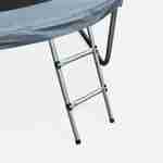 Trampolim redondo Ø 250cm cinzento com rede de proteção interior - Pluton Inner XXL- escada, lona, rede para sapatos e kit de ancoragem 2,50 m 250 cm Photo5