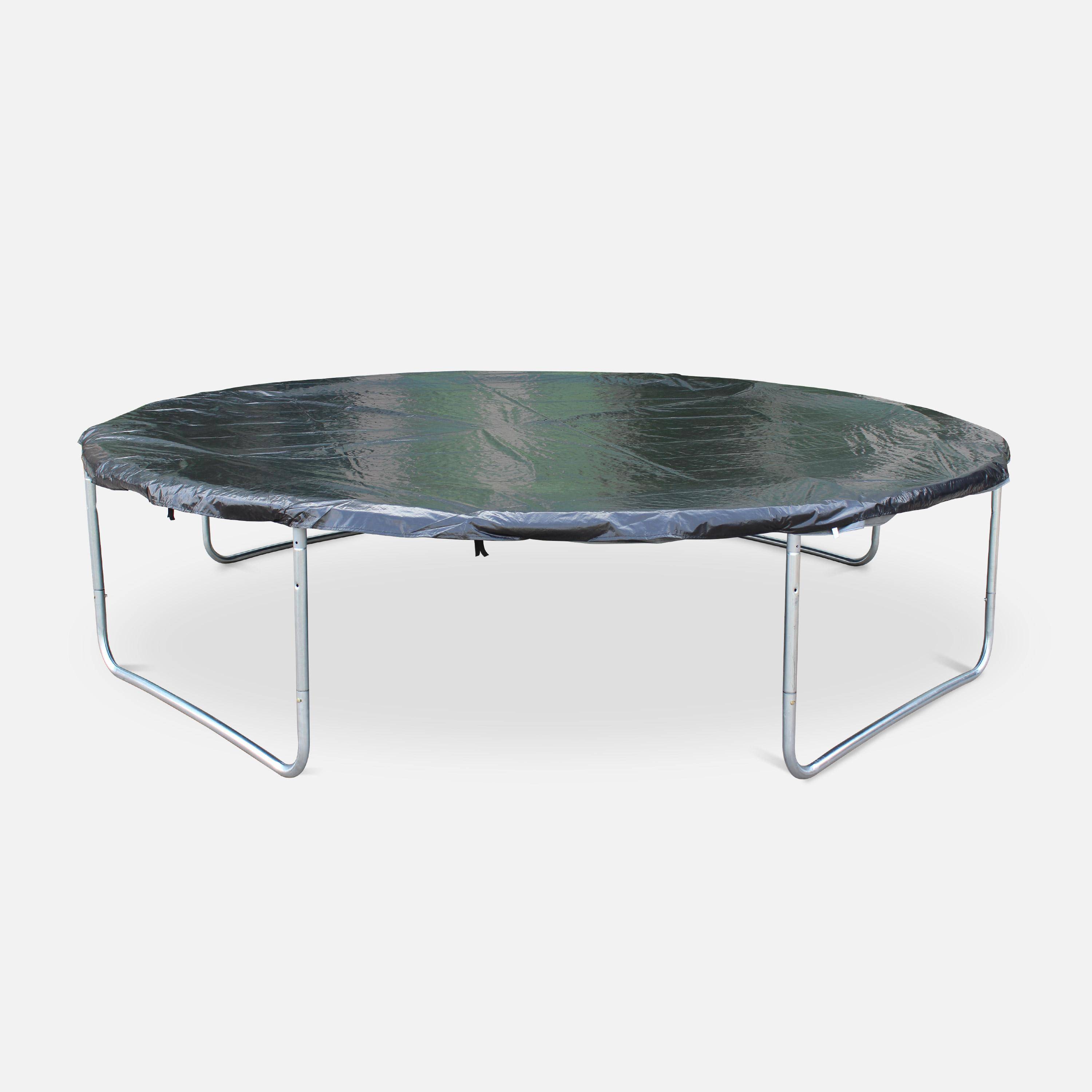 Cama elástica redonda 370 cm gris con red de seguridad interna - Saturne INNER XXL- Nuevo modelo - cama elástica de jardín 3,70 m 370 cm | Calidad PRO. | Normas de la UE. Photo3
