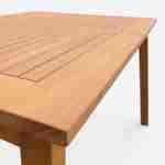 Salon de jardin en bois extensible - Almeria - Grande table 180/240cm avec rallonge, 8 chaises, en bois d'Eucalyptus FSC huilé et textilène gris taupe Photo5