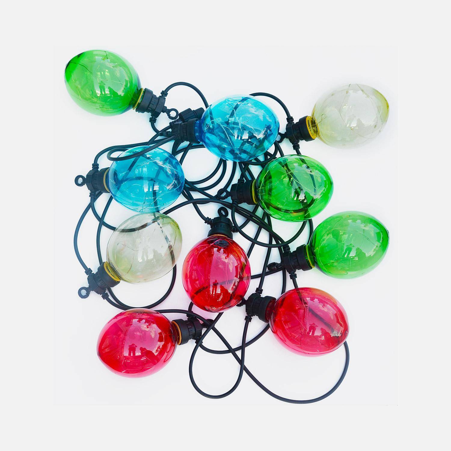 Morphée - Guirlande lumineuse guinguette extérieure avec 10 boules lumineuses, 100 LED, à piles (non fournies), fonction timer, 8 modes,  4,5 m de long Photo2