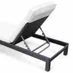 Set mit 2 Liegestühlen aus Rrattan (Liegestuhl) - Pisa x2 - Schwarz, ecrufarben-Kissen Photo5