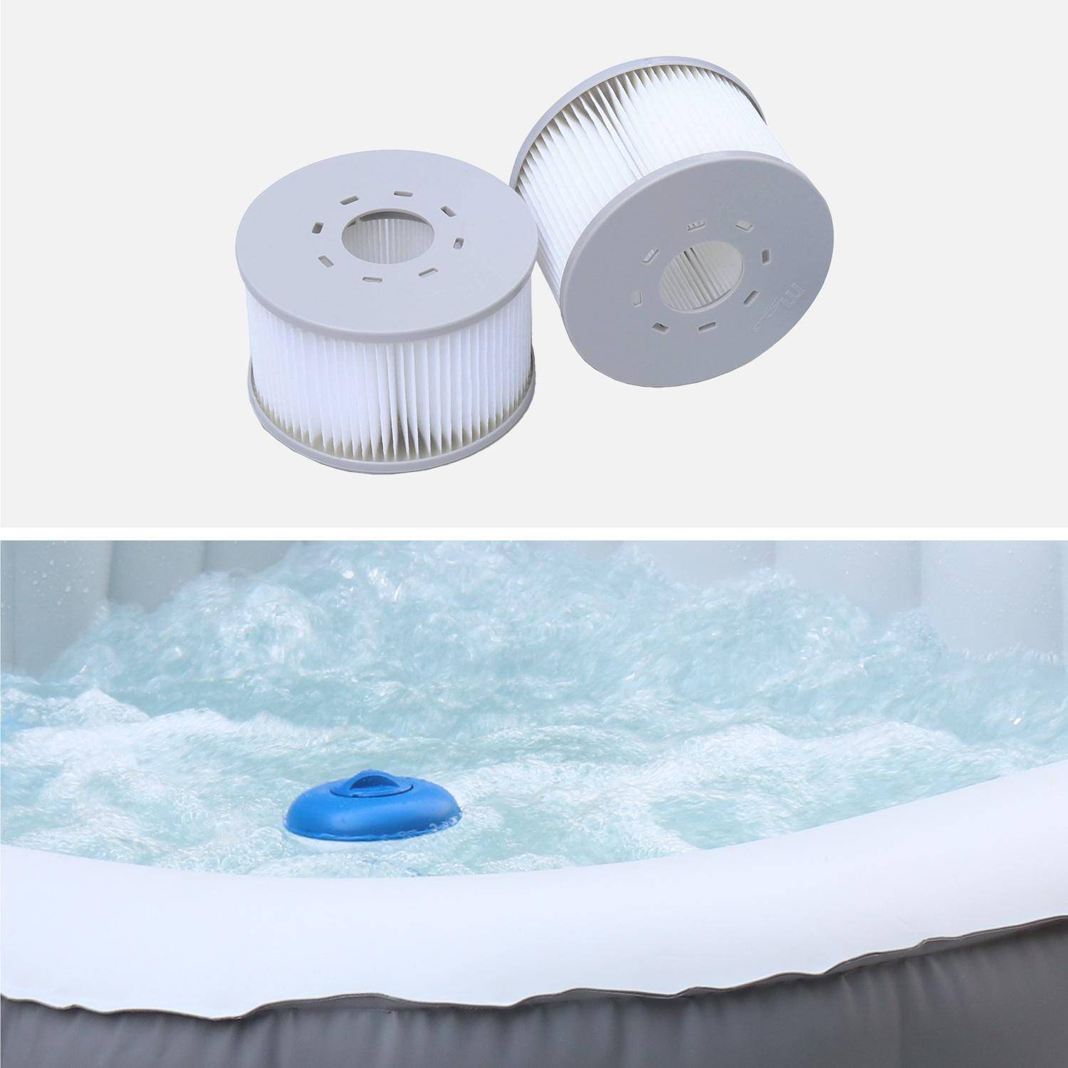 Spa MSPA gonflable rond – Kili 6 gris 6 places - système anti-gel et de désinfection UVC + bâche, 180 cm, pompe, chauffage, gonfleur, filtre Photo4