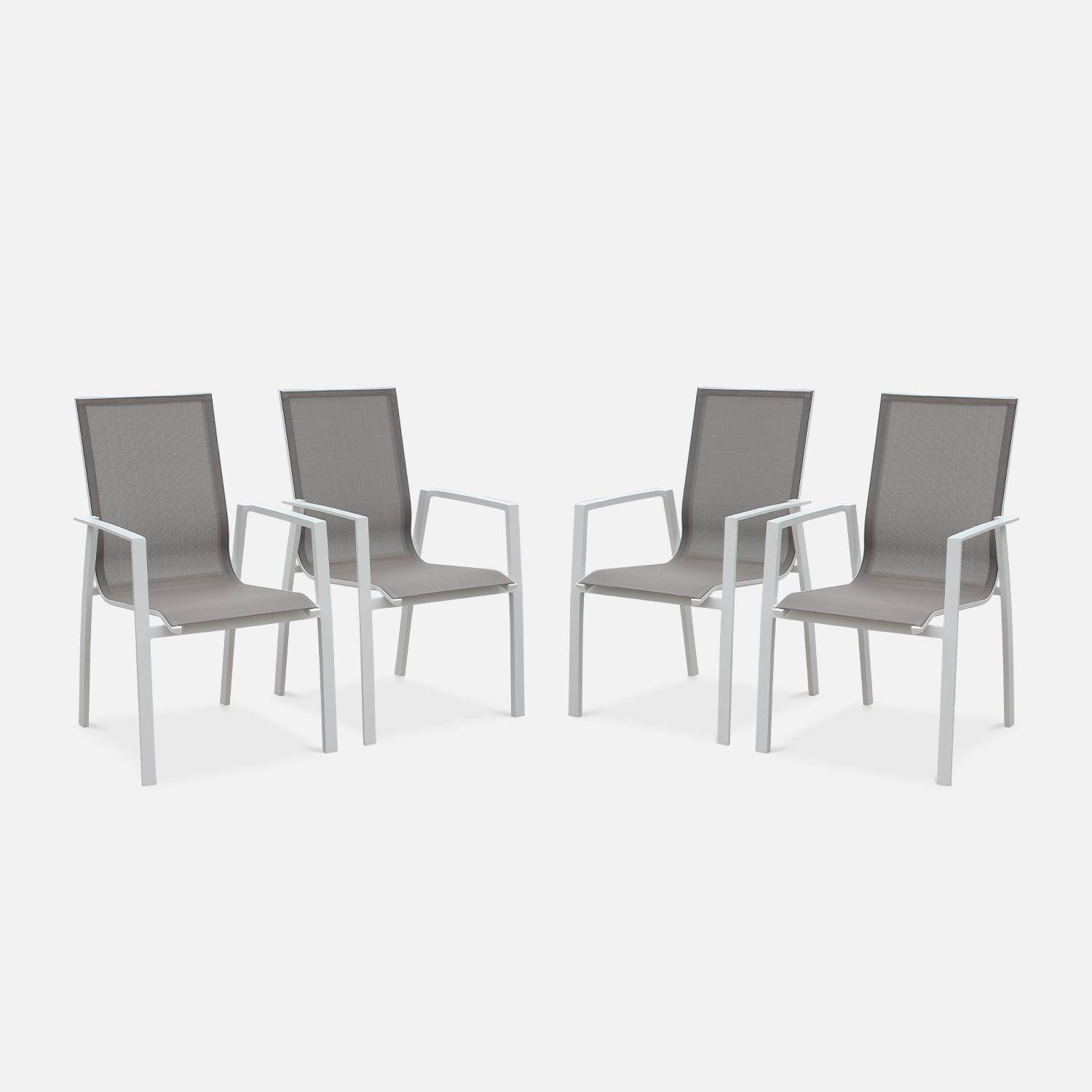 Set van 4 aluminium en textileen fauteuils Photo1