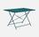 Klappbarer Bistro-Gartentisch - Emilia Rechteckig Entenblau - Rechteckiger Tisch 110x70cm aus pulverbeschichtetem Stahl