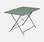 Table de jardin bistrot pliable - Emilia rectangle vert de gris- Table rectangle 110x70cm en acier thermolaqué