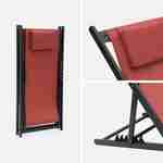 Gaia - Set van 2 ligstoelen van aluminium en textilene, verstelbare rugleuning en hoofdsteun  Photo4