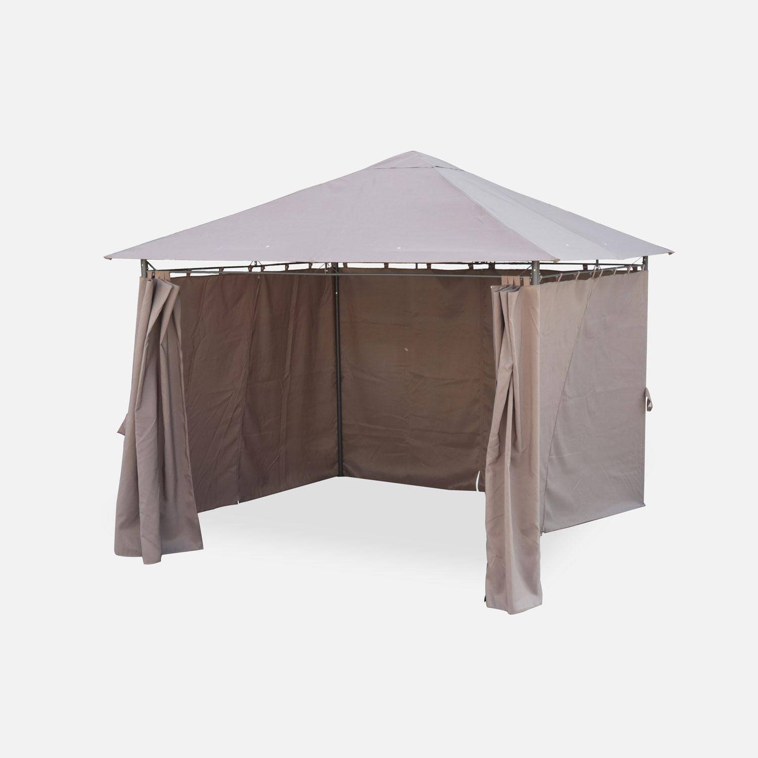 Pergola 3x3m - Elusa - Tela talpa - Pergola con tende, tenda da giardino, gazebo, ricevimenti Photo2