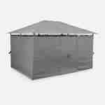 Tonnelle 3x4m - Divio - Toile taupe - Pergola avec rideaux, tente de jardin, barnum, chapiteau, réception Photo3
