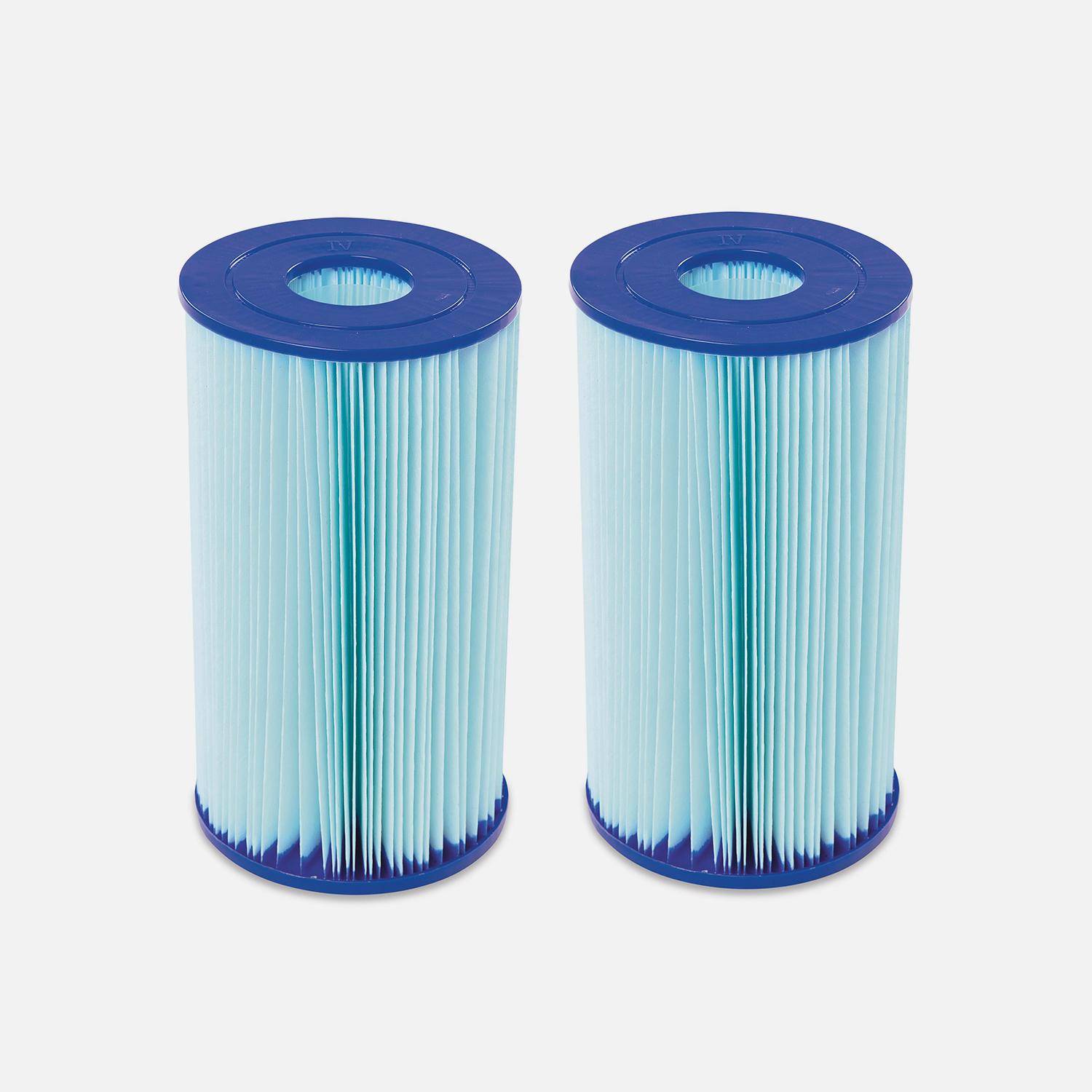 Lot de 2 cartouches filtrantes type IV pour pompe de piscine – Ø10xH20cm compatibles avec piscine Amazonite Photo2