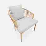 Jakarta Gartengarnitur 2 Sitze - Set mit 2 Sesseln mit Beistelltisch, Rattan-Effekt aus Kunststoffrattan und beigefarbenen Kissen Photo5