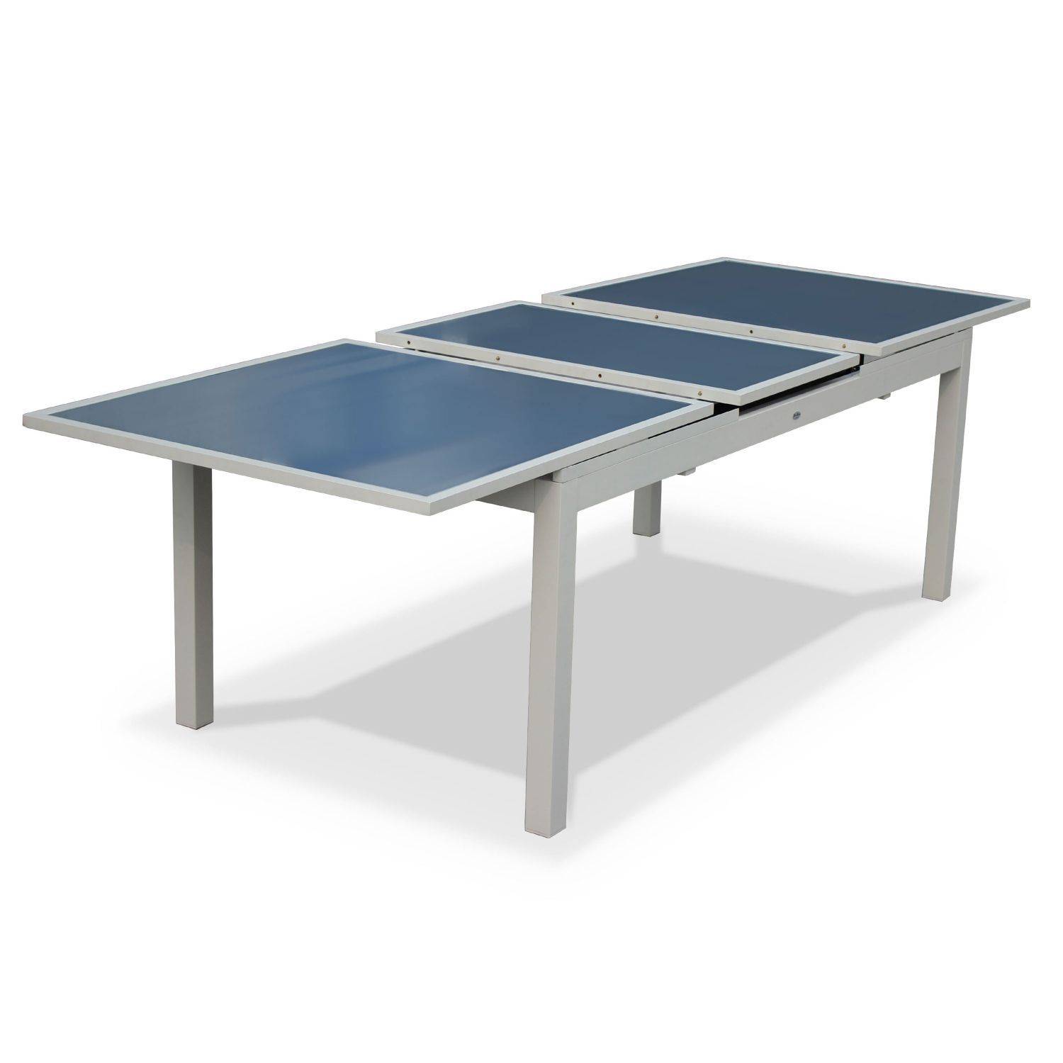 Ensemble Détroit 1 table extensible et 8 fauteuils en aluminium et textilène Photo8