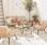 Salon de jardin bas 4 places Kuta – Ensemble canapé 2 places et 2 fauteuils avec 2 tables gigognes, résine tressée effet rotin