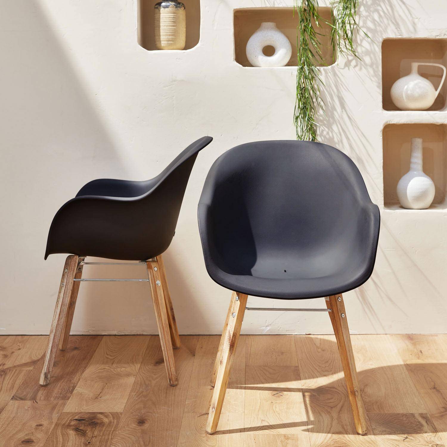 Set van twee stoelen CELEBES, Scandinavische stijl, acacia en geïnjecteerde hars, interieur/exterieur Photo2