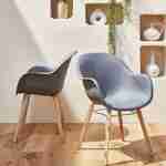 Lot de 2 fauteuils scandinaves CELEBES, acacia et résine injectée, gris, Intérieur/extérieur Photo2