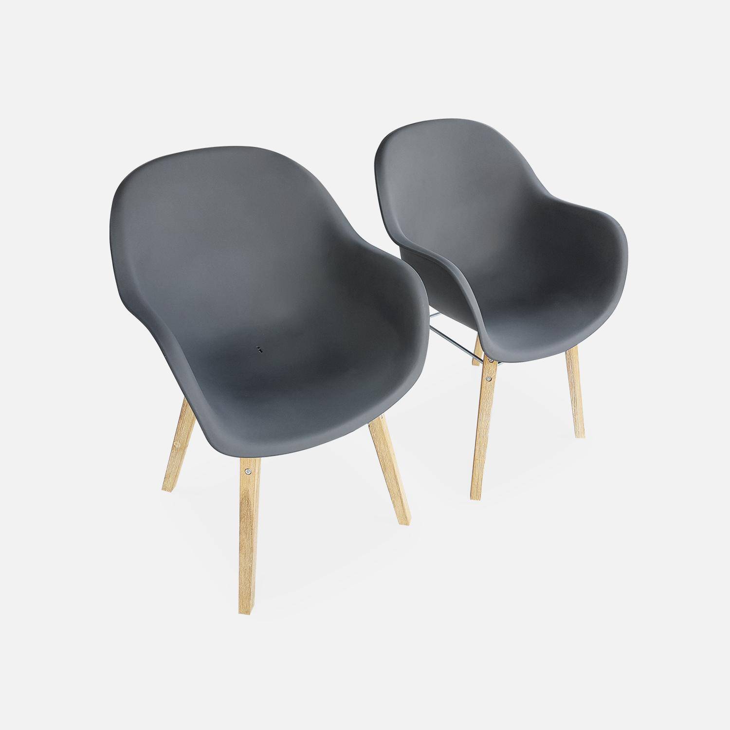 Set van twee stoelen CELEBES, Scandinavische stijl, acacia en geïnjecteerde hars, interieur/exterieur Photo3