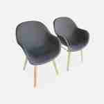 Lot de 2 fauteuils scandinaves CELEBES, acacia et résine injectée, gris, Intérieur/extérieur Photo3