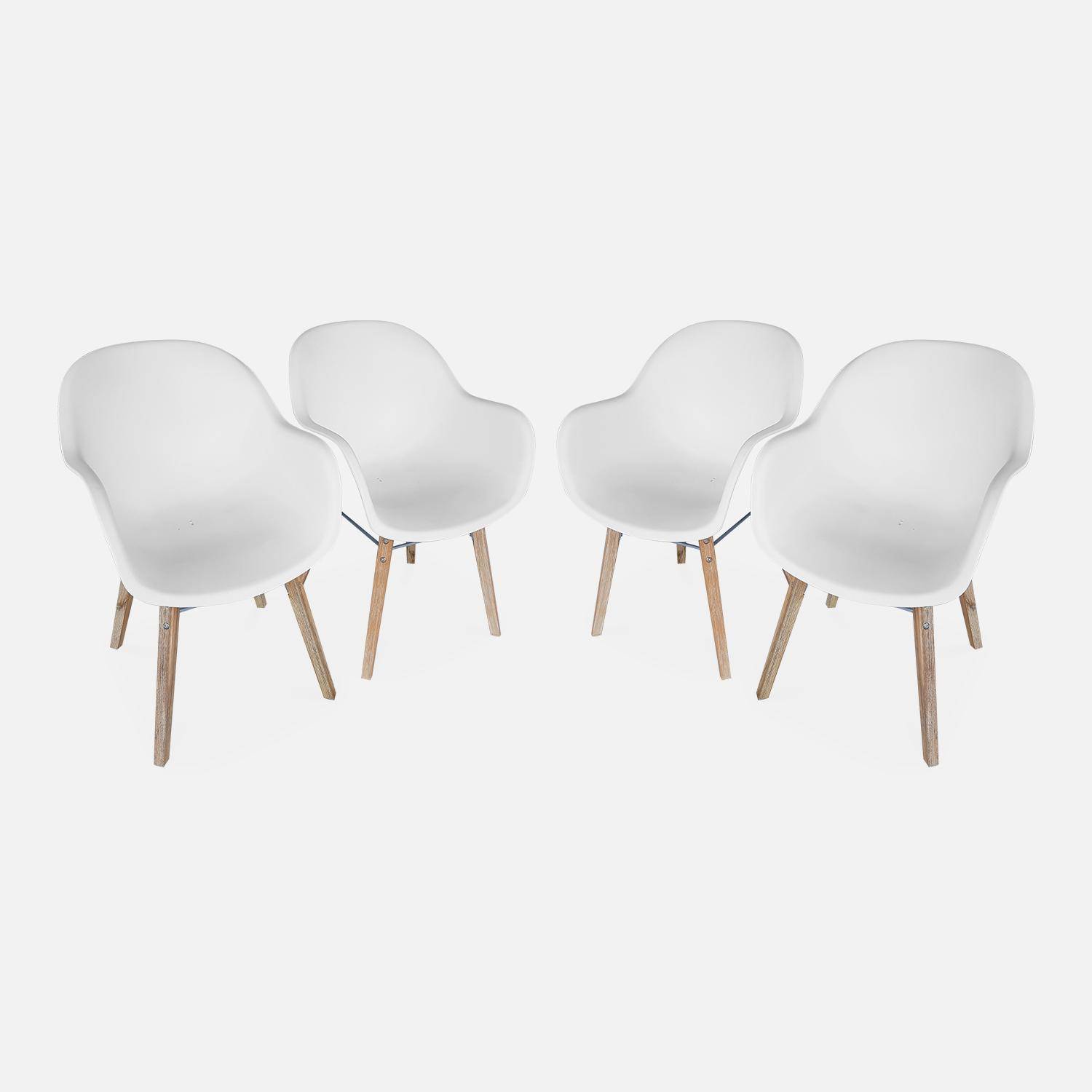 Set van 4 stoelen CELEBES, Scandinavische stijl, acacia en geïnjecteerde hars, interieur/exterieur Photo1