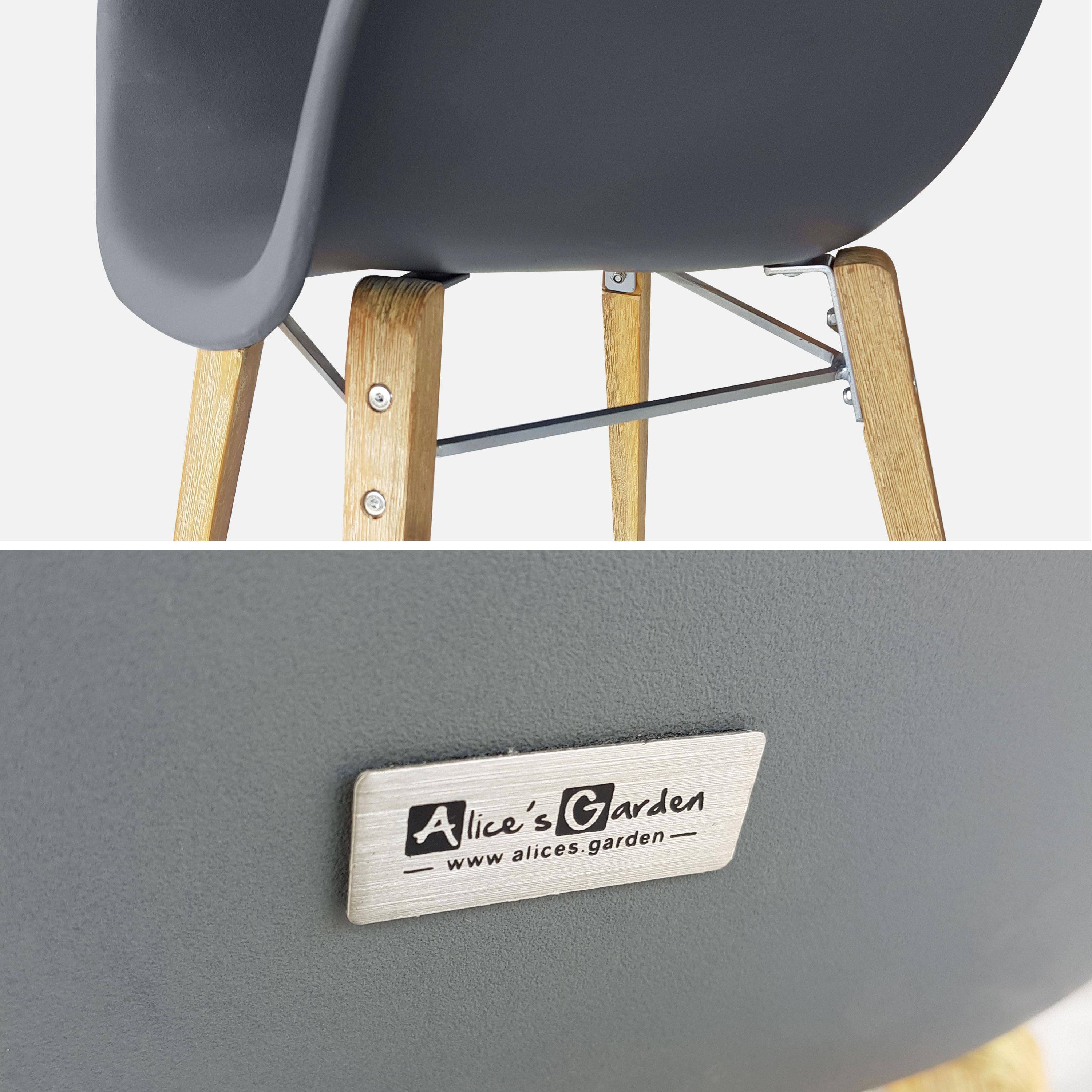 Tuintafel vezelcement 200cm BORNEO en 6 stoelen scandinavische stijl CELEBES grijs Photo6
